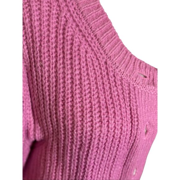 Chelsea & Theodore pink chunky knit cardigan - L - Picture 2 of 7